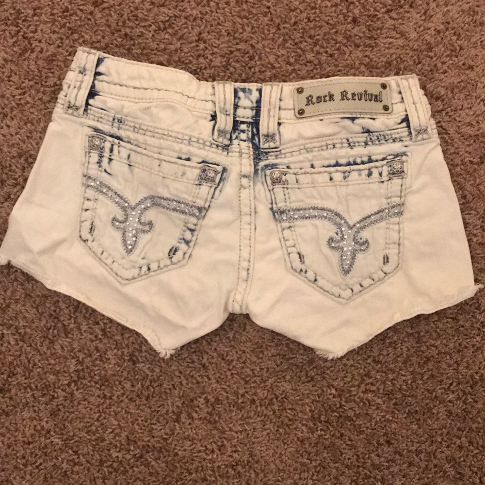 Rock revival acid wash shorts